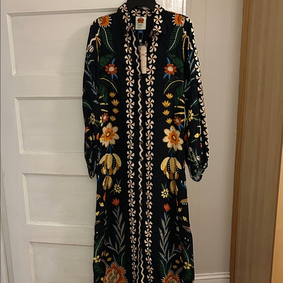 FARM Rio Dresses & Skirts - FARM Rio Vibrant Floral Long Sleeve Dress